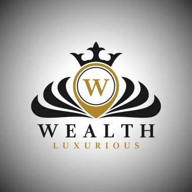 Harf W Logo - klasik lüks stil Logo şablonu