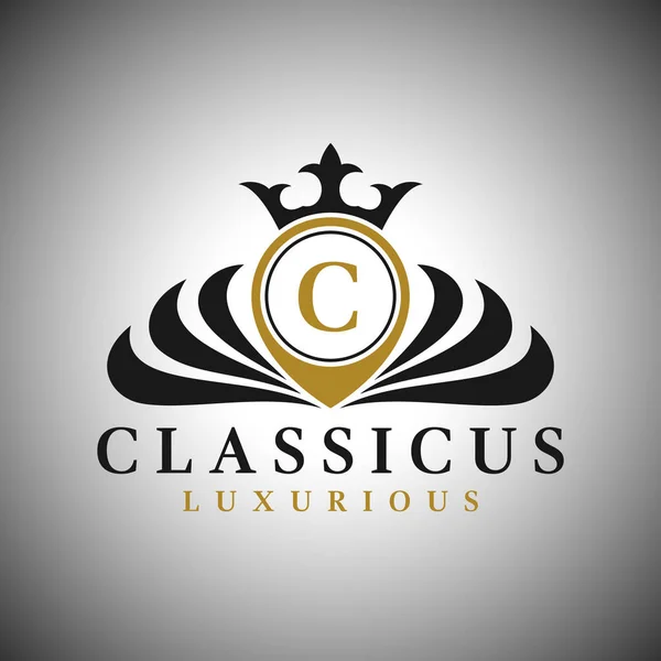 Letter C Logo - Classic Luxurious Style Logo Template — Stock Vector