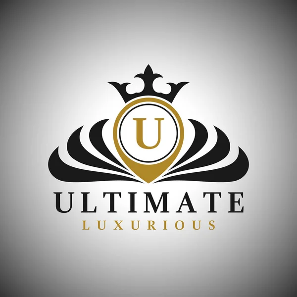 (Inggris) Letter U Logo Classic Luxurious Style Logo Template - Stok Vektor