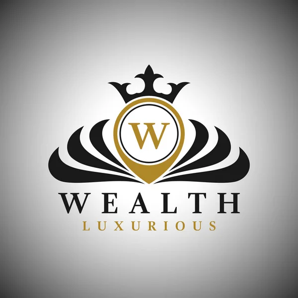 Letter W Logo - klassieke luxe stijlsjabloon Logo — Stockvector