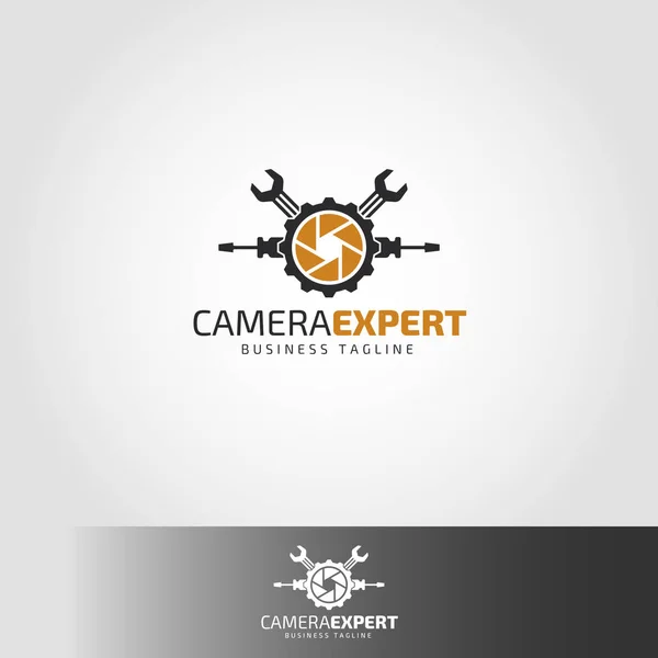 Κάμερα Expert - υπηρεσία λογότυπο φωτογραφικών μηχανών — Διανυσματικό Αρχείο