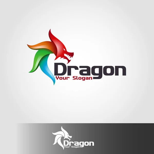 Dragon style digital animal Logo — стоковый вектор