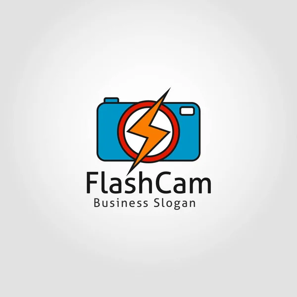 Câmera Flash - velocidade tiro logotipo Fotografia — Vetor de Stock