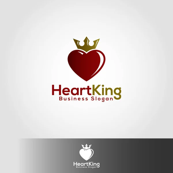 King Heart Logo Template — Stock Vector