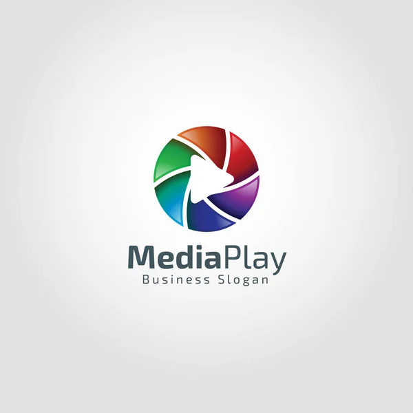 Медиаплеер - Мультимедийный логотип — стоковый вектор