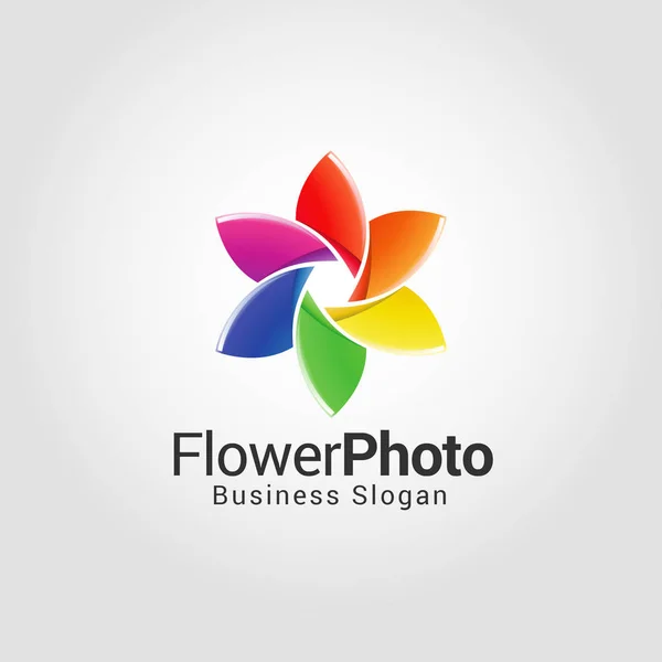 Bloem Fotografie Studio logo sjabloon — Stockvector