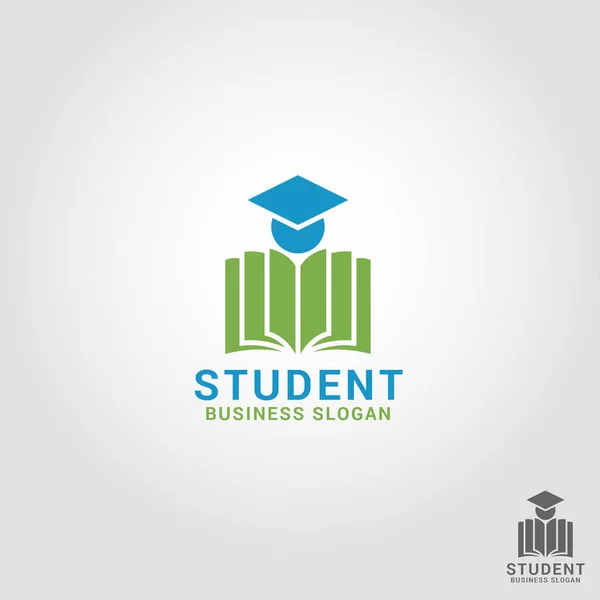 Estudante - Modelo de logotipo da educação — Vetor de Stock