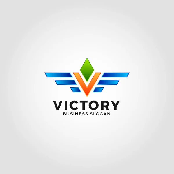 Victoria - Carta V Logo plantilla — Vector de stock
