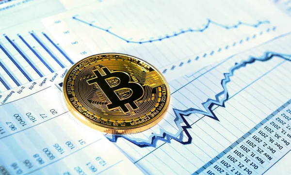 Bitcoin crypto diagrama de moneda —  Fotos de Stock