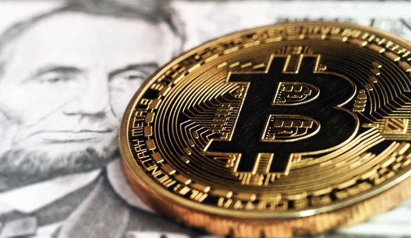 Bitcoin em lincoln retrato — Fotografia de Stock