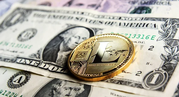 Litecoin um dólar — Fotografia de Stock