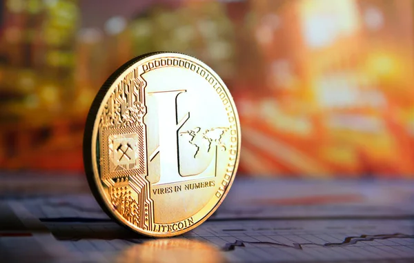 litecoin renkli arka plan üzerinde