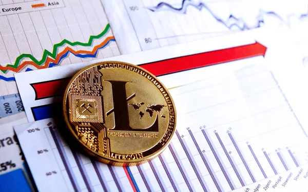 Altın litecoin grafik ve diyagramlar