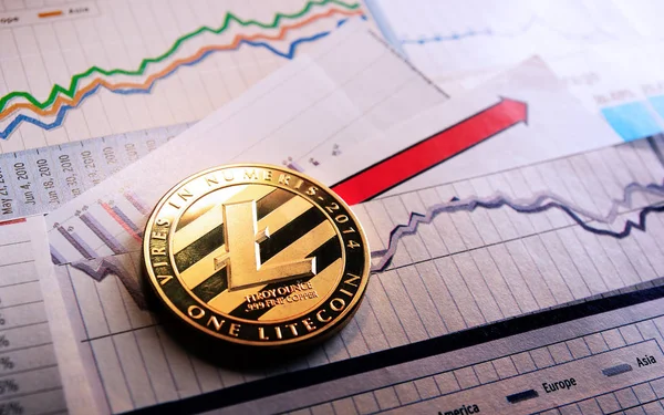 Altın litecoin grafik ve diyagramlar