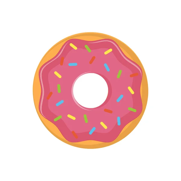 Donut mit rosa Glasur — Stockvektor