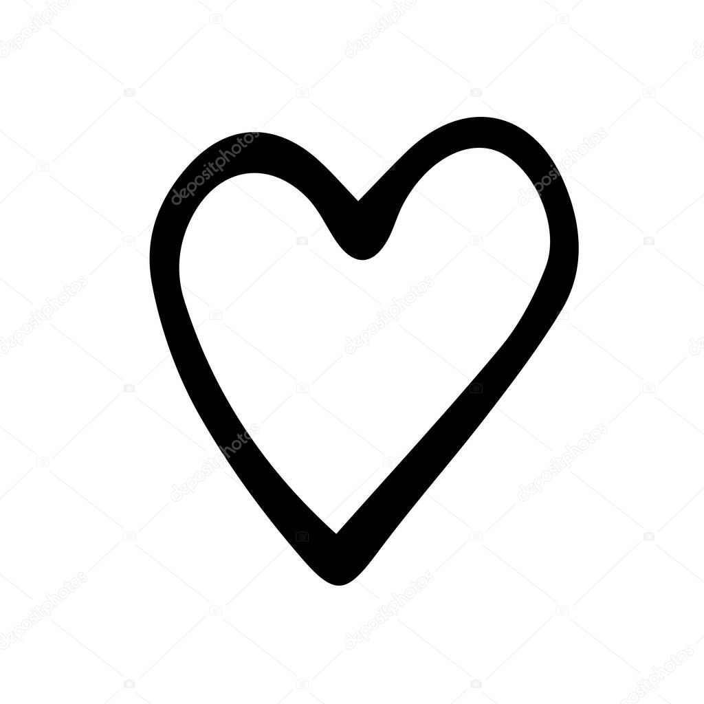 Heart isolated on a white background, contour.