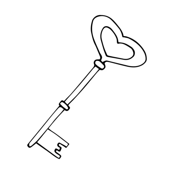 鍵は白に隔離されてるバレンタインデーのコンセプト — ストックベクタ