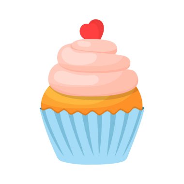 Kek, beyaz bir kalple izole edilmiş