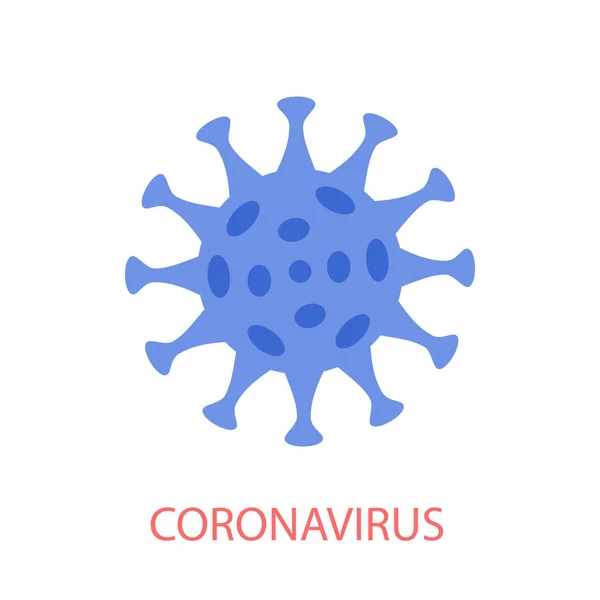 Isolerad ikon av en coronavirus bakterie COVID-19 på en vit bakgrund. — Stock vektor