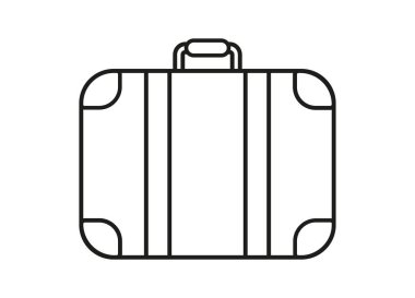 Satır simgesi valizi, beyaz üzerine izole