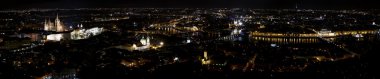 Prag panorama görünümünü gece