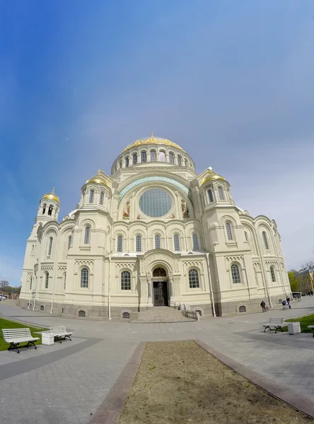 Ortodox sjö katedral av St nicholas i kronshtadt, Sankt petersburg Ryssland — Stockfoto