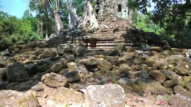 在暹粒，柬埔寨的古代高棉寺庙。, — 图库视频影像