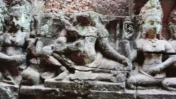 在暹粒，柬埔寨的古代高棉寺庙。, — 图库视频影像