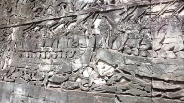 Bayon Tapınağı görüntülerde taş oyma, Siem reap, Kamboçya
