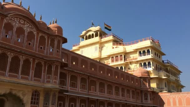 Hawa Mahal of Paleis van winden, Jaipur, India. — Stockvideo