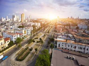 Küba. eski havana. Üstten Görünüm. başkanların prospektüs