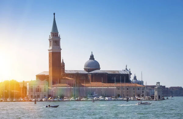 Canal Grande con barche, Venezia — Foto Stock