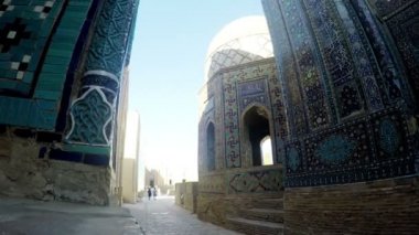 Şah-ı-Zinda memorial kompleksi, Semerkand, Özbekistan Necropolis'e. UNESCO Dünya Mirası
