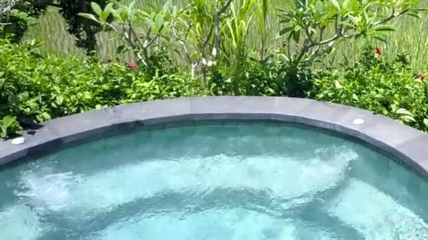 Letecký pohled na rýžové terasy, Bali, Indonésie — Stock video