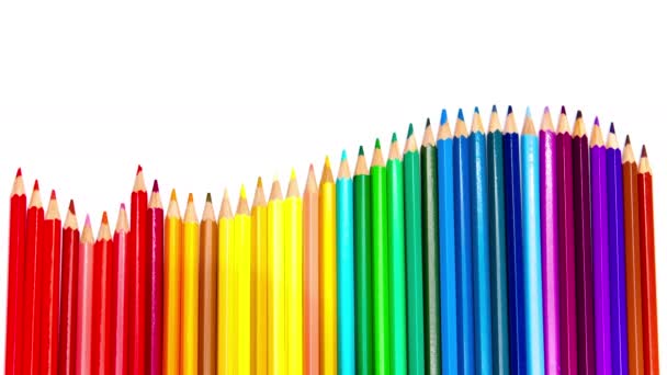 Crayons de couleursmove une vague, stop-motion — Video