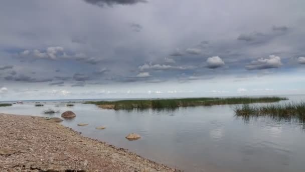 Time lapse,coast of the Gulf of Finland under quickly moving clouds — Stock Video