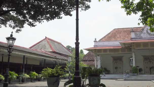 Kraton or Keraton is the Javanese word for a royal palace. Its name is derived from ka-ratu-an which means the residence of ratu — Stock Video