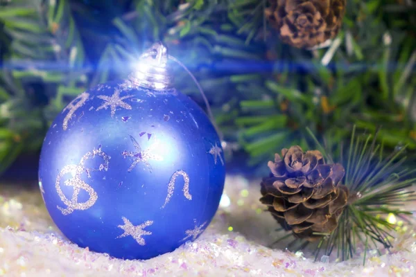 Palla Anno Nuovo Neve Decorativa — Foto Stock