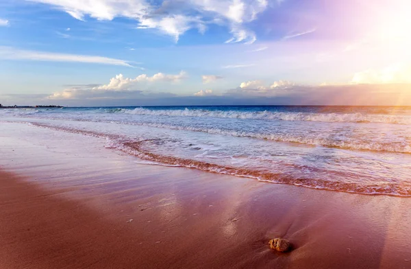 Deniz günbatımı üzerinde sörf şerit