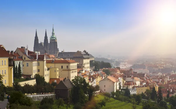 Praga Veduta Aerea Dei Tetti Della Città Vecchia Nella Città — Foto Stock