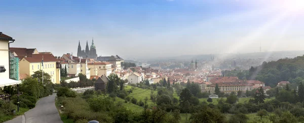 Praga Veduta Aerea Dei Tetti Della Città Vecchia Nella Città — Foto Stock