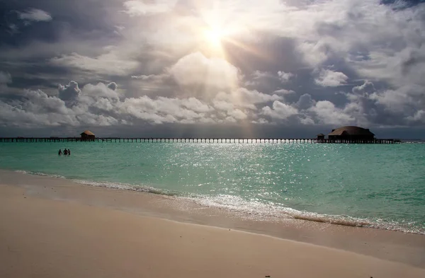 马尔代夫 沙滩和海洋海岸 — 图库照片