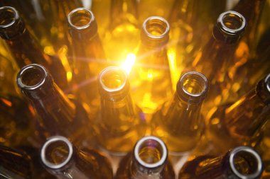 boş şişeleri, üstten görünüm