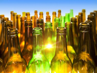 boş şişeleri, üstten görünüm