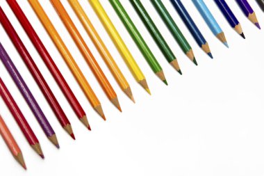 Renkli kalemler, Natürmort beyaz bir arka plan üzerinde