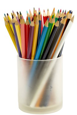 Renkli kalemler, Natürmort beyaz bir arka plan üzerinde