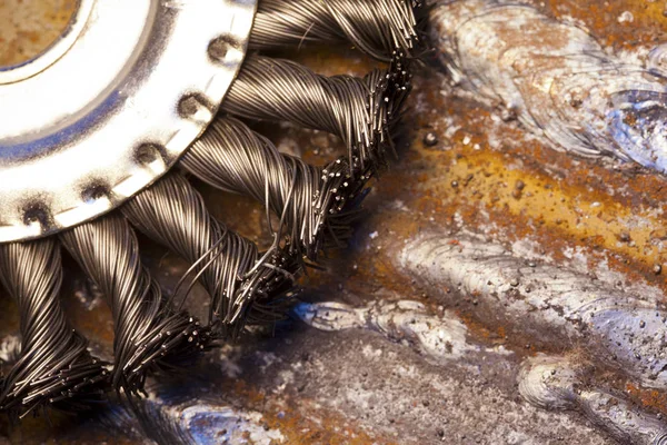 Drahtbürste Zur Mechanischen Reinigung Von Metall — Stockfoto