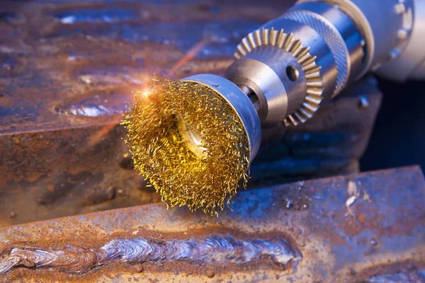 Cepillo Alambre Para Limpieza Mecánica Metal — Foto de Stock