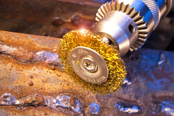 Cepillo Alambre Para Limpieza Mecánica Metal — Foto de Stock