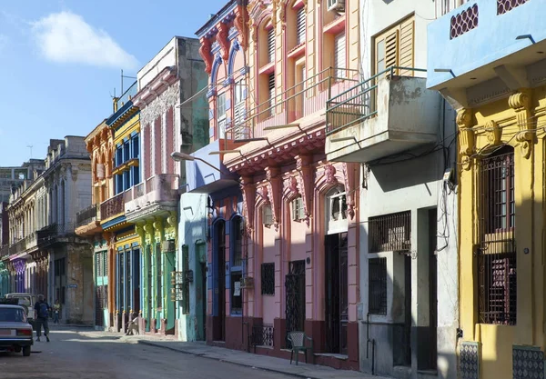 Яскраві Старими Будинками Вулицях Стара Гавана — стокове фото